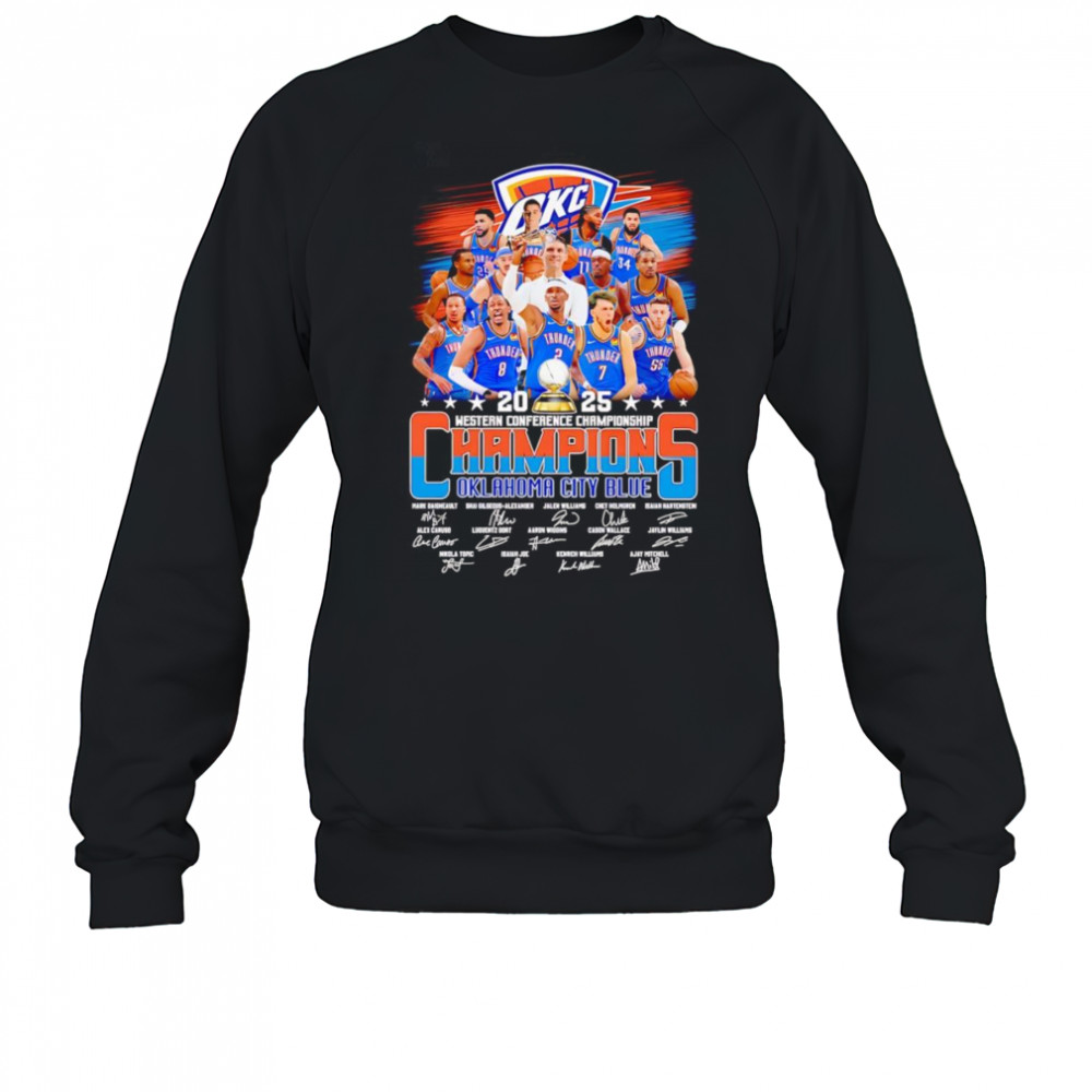 2025 Western Conference Championship Champions Oklahoma City Blue signature shirt Sweatshirt