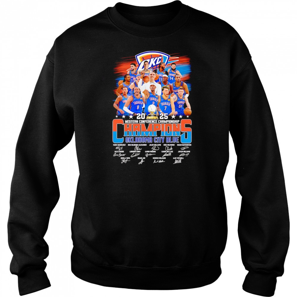 2025 Western Conference Championship Champions Oklahoma City Blue signature shirt Hoodie
