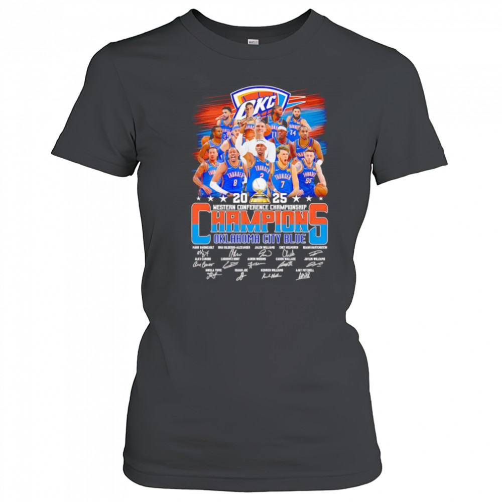 2025 Western Conference Championship Champions Oklahoma City Blue signature shirt Women's T-shirt