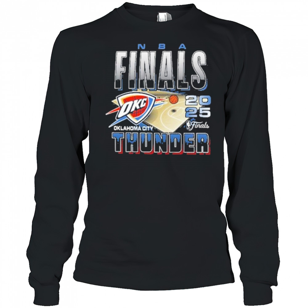 47 Oklahoma City Thunder BLACK 2025 Finals Participant Fashion T Shirt Long Sleeved