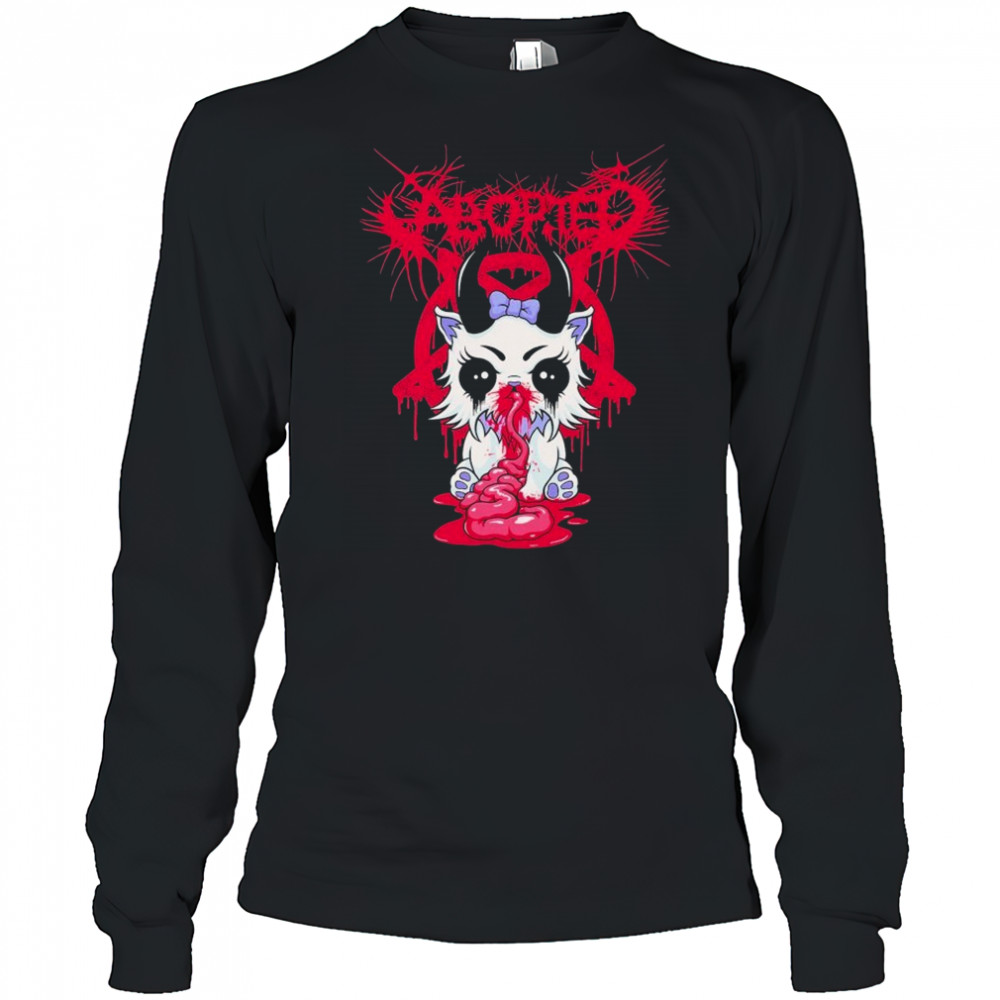 Aborted Grimkitty T-shirt Long Sleeved