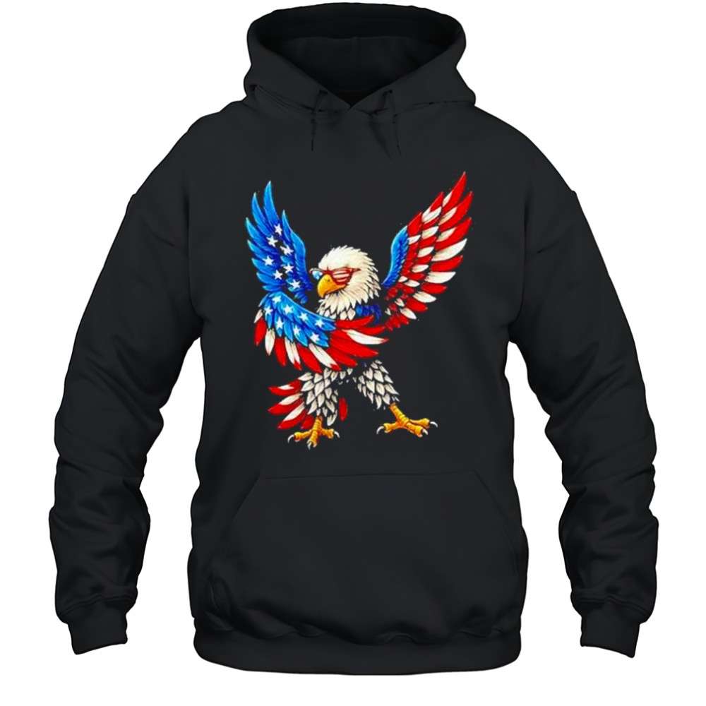 American Flag Usa Dabbing Bald Eagle Patriotic 4th Of July Shirt Hoodie