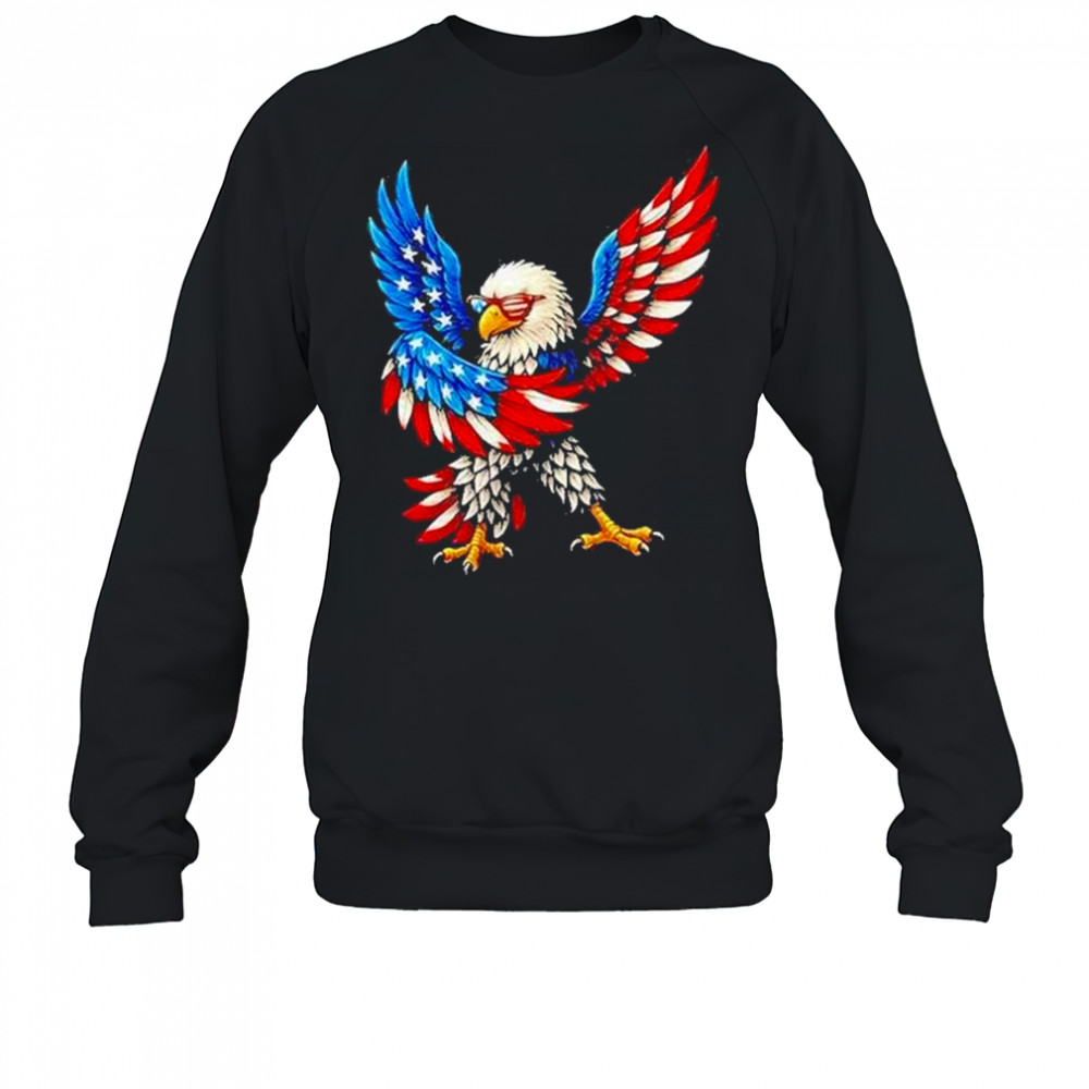 American Flag Usa Dabbing Bald Eagle Patriotic 4th Of July Shirt Sweatshirt