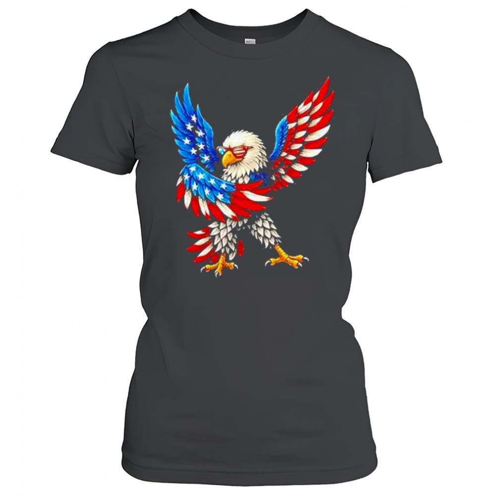 American Flag Usa Dabbing Bald Eagle Patriotic 4th Of July Shirt Women's T-shirt