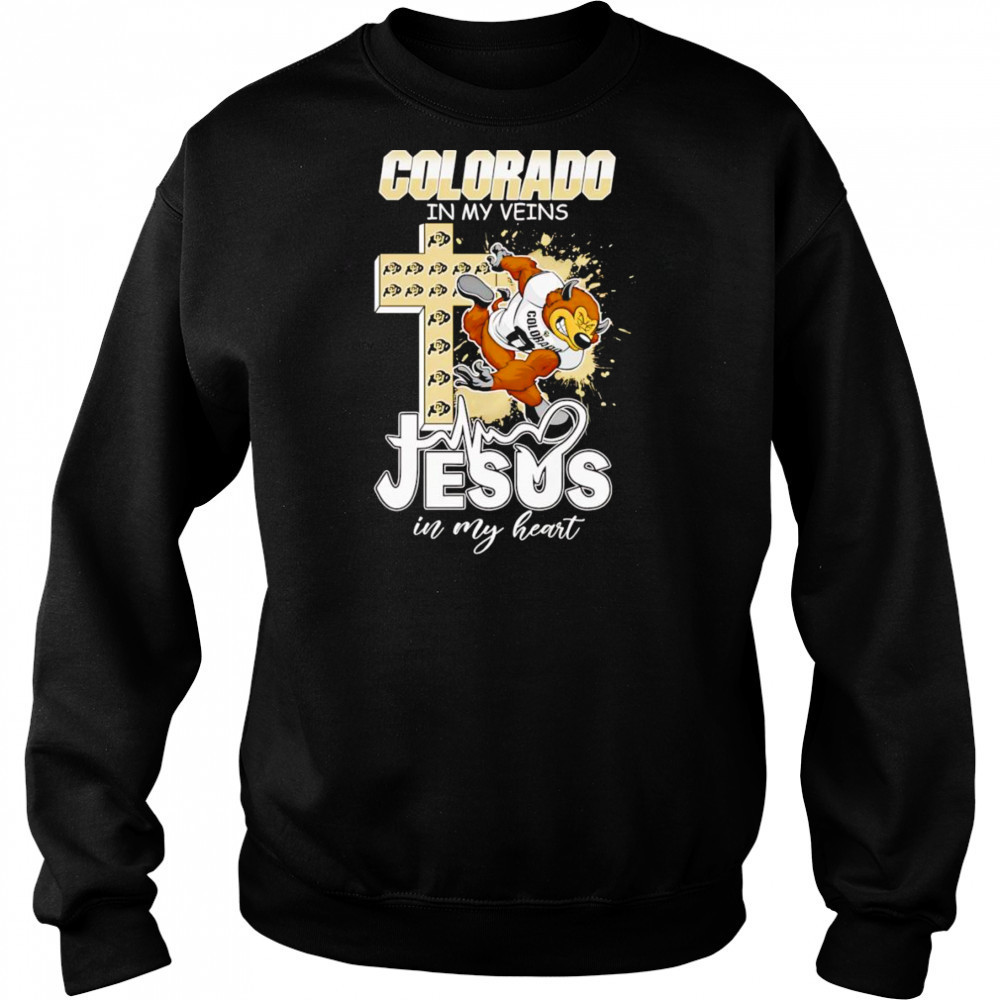 Colorado in my veins Jesus in my heart mascot shirt Hoodie