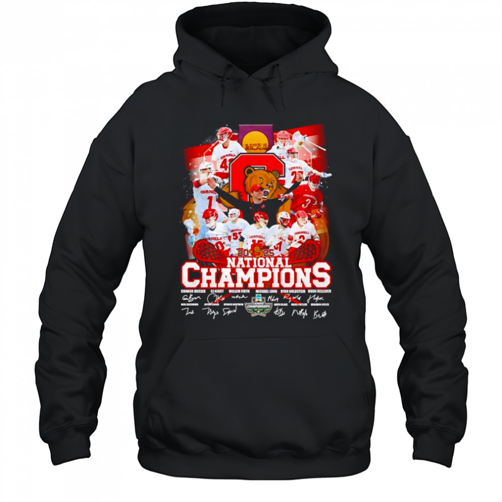 Cornell lacrosse 2025 National Champions signature shirt Hoodie