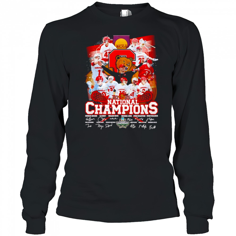 Cornell lacrosse 2025 National Champions signature shirt Long Sleeved