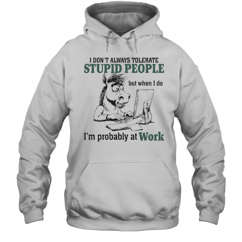 Donkey I don’t always tolerate stupid people but when I do I’m probably at work shirt Hoodie