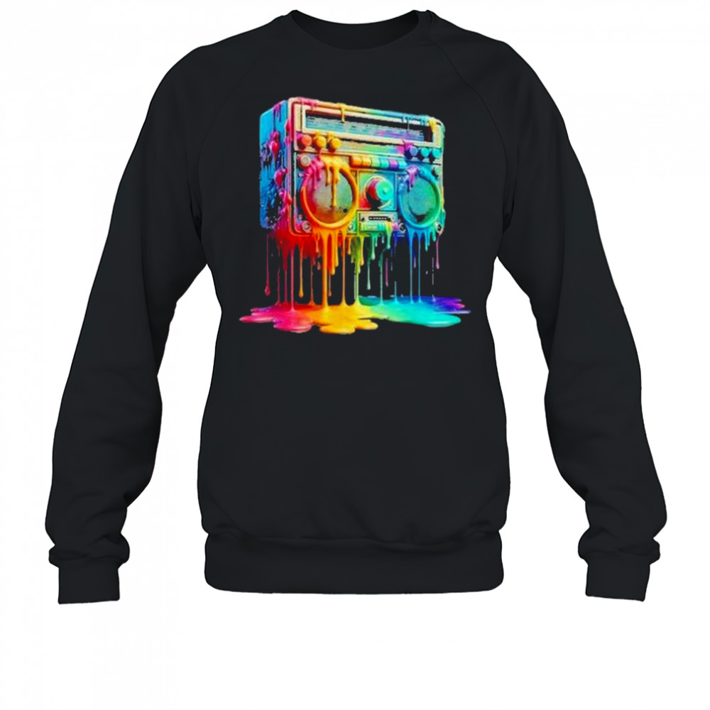 Dripping Paint Boombox Old School 80S Music Hip Hop Shirt Sweatshirt