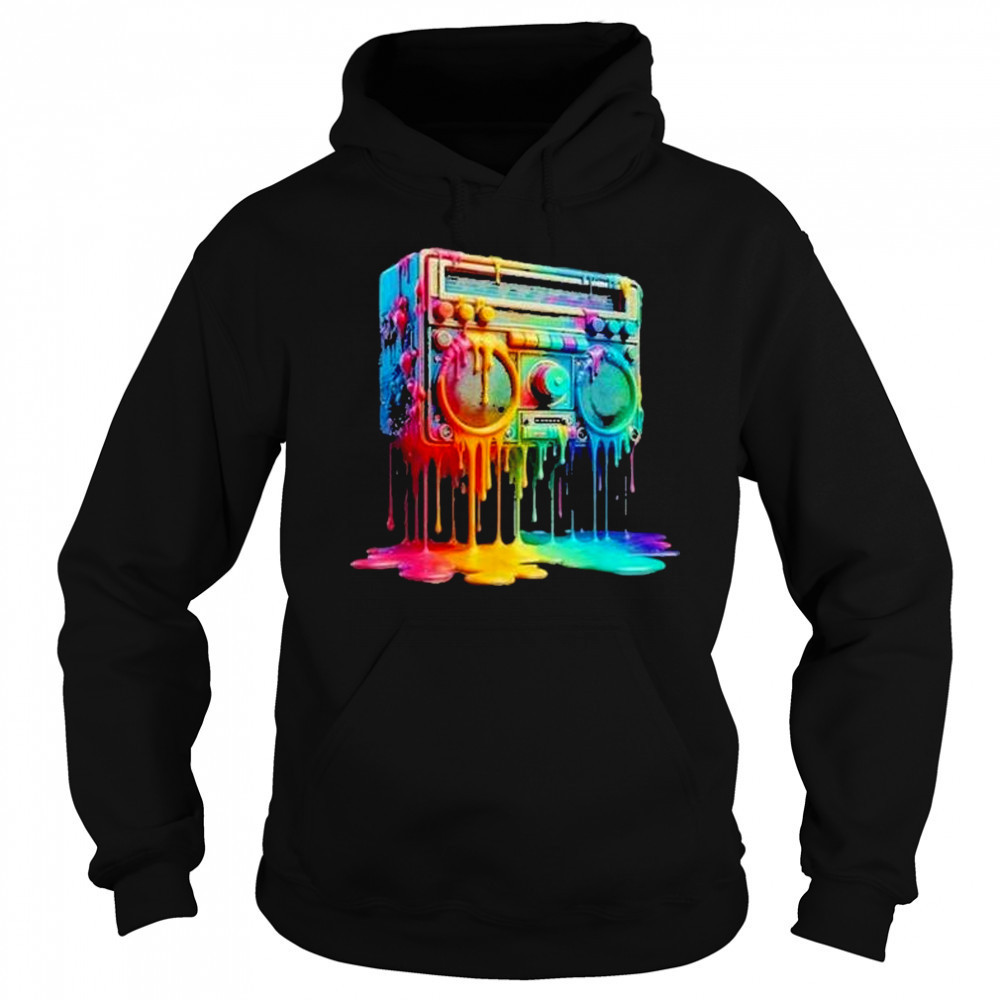 Dripping Paint Boombox Old School 80S Music Hip Hop Shirt Sweatshirt