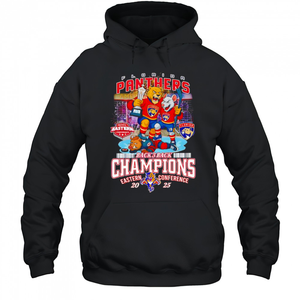 Florida Panthers back 3 back Champions Eastern Conference 2025 mascot shirt Hoodie