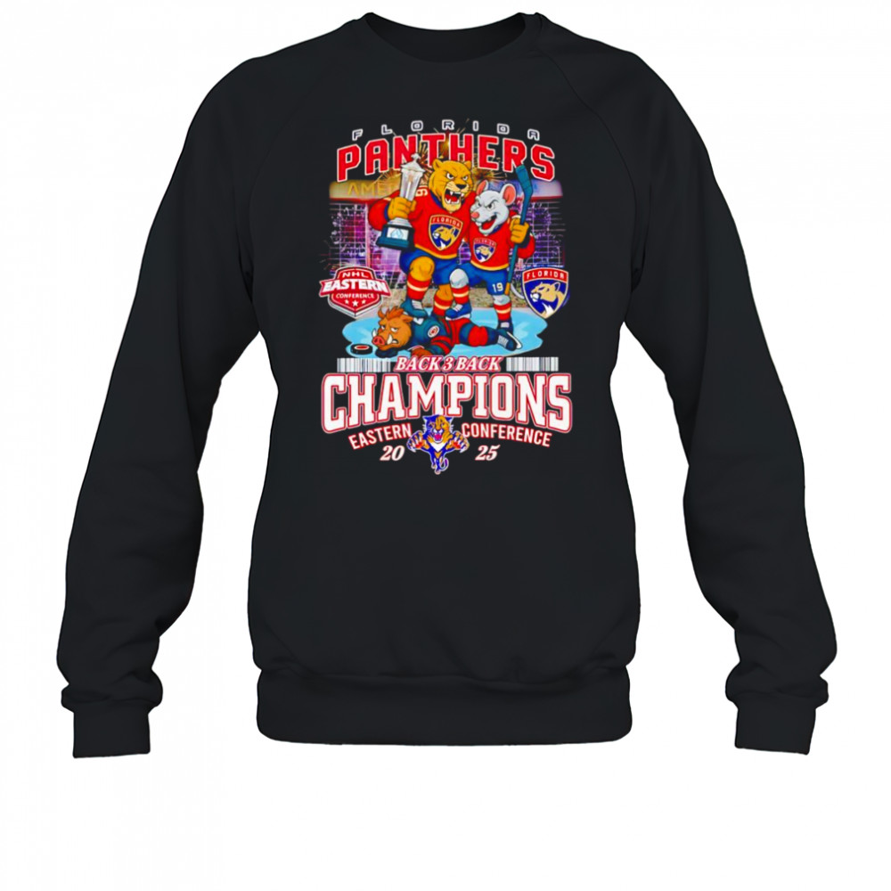 Florida Panthers back 3 back Champions Eastern Conference 2025 mascot shirt Sweatshirt