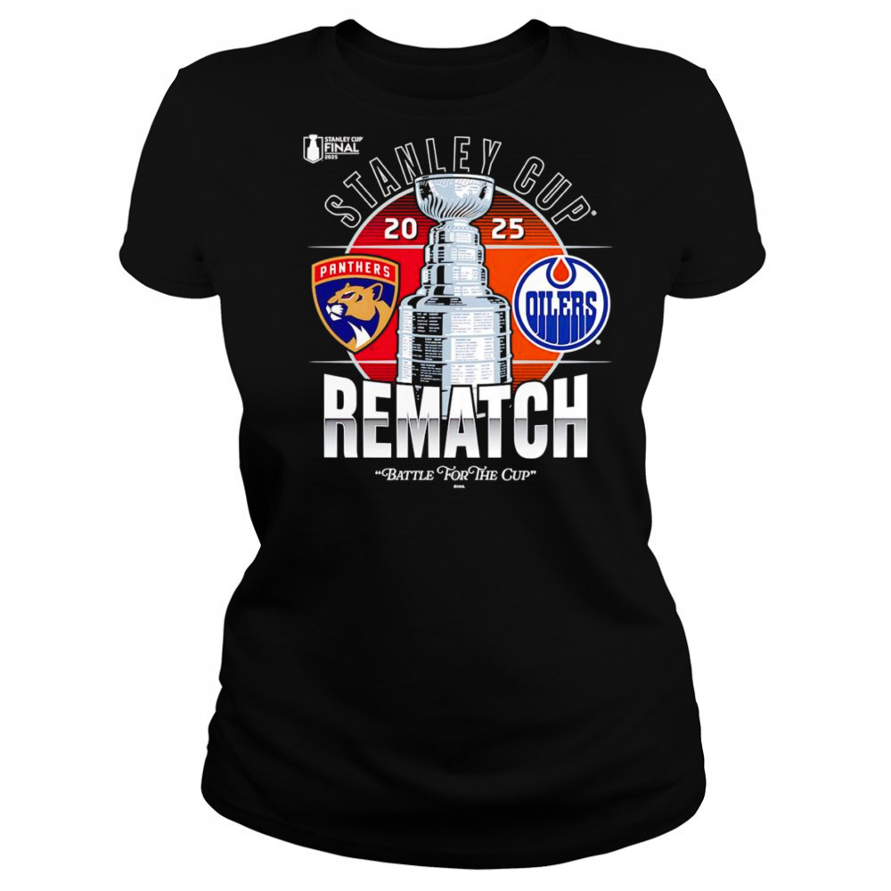 Florida Panthers vs Edmonton Oilers 2025 rematch battle for the Cup shirt Women's T-shirt