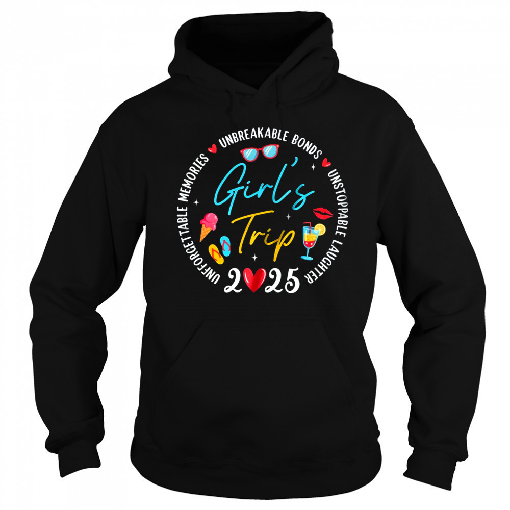 Girl's Trip 2025 Memories Girls Friends Trip Vacation Retro shirt Sweatshirt