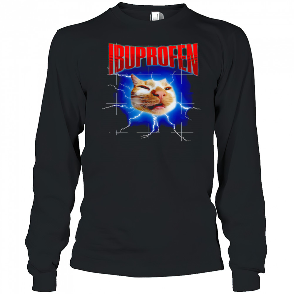 Ibuprofen Cat lightning shirt Long Sleeved