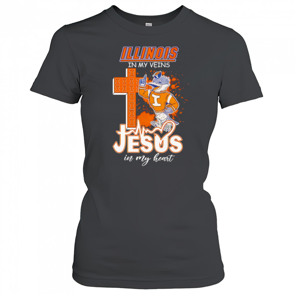 Illinois in my veins Jesus in my heart mascot shirt Women's T-shirt