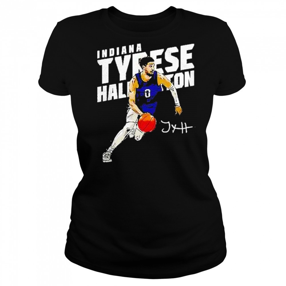 Indiana Pacers Tyrese Haliburton Basketball Player Slant Graphic Shirt Women's T-shirt