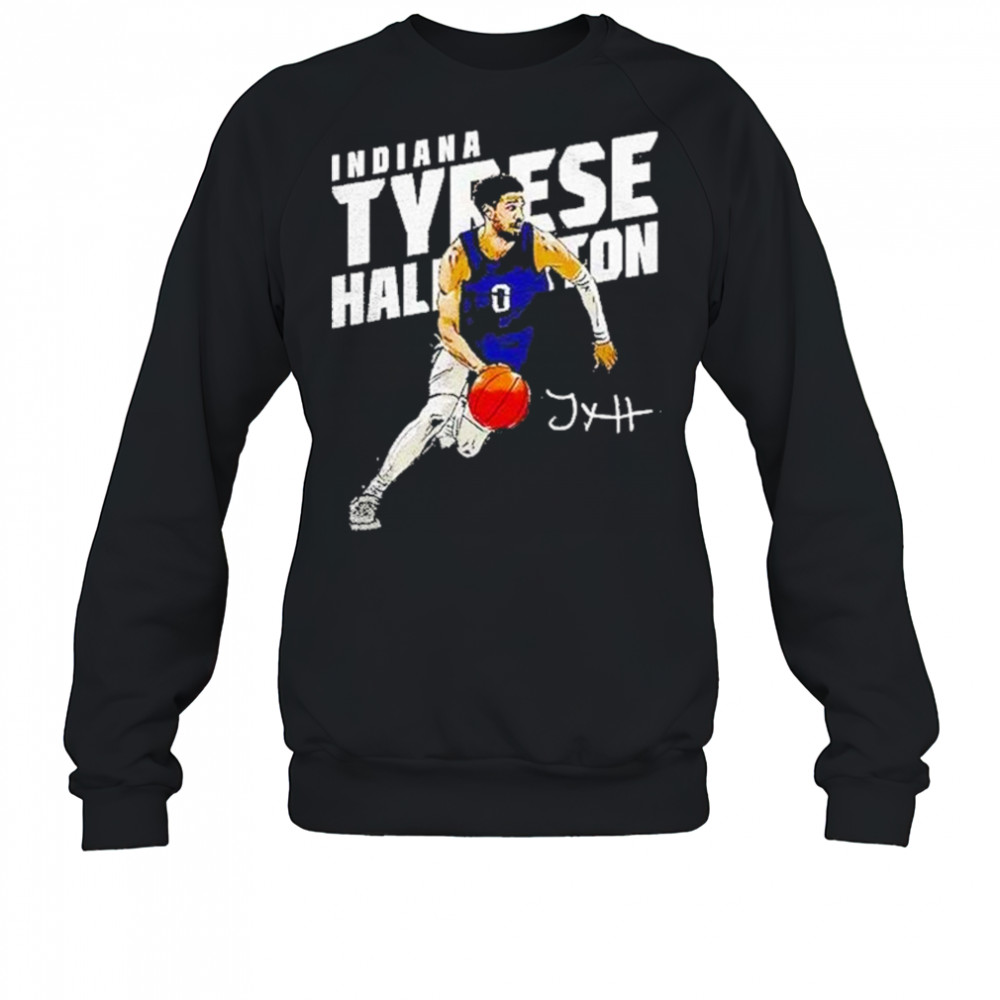 Indiana Pacers Tyrese Haliburton Basketball Player Slant Graphic Shirt Sweatshirt