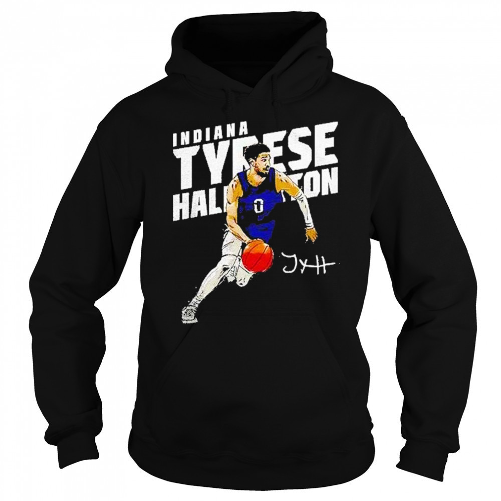 Indiana Pacers Tyrese Haliburton Basketball Player Slant Graphic Shirt Sweatshirt