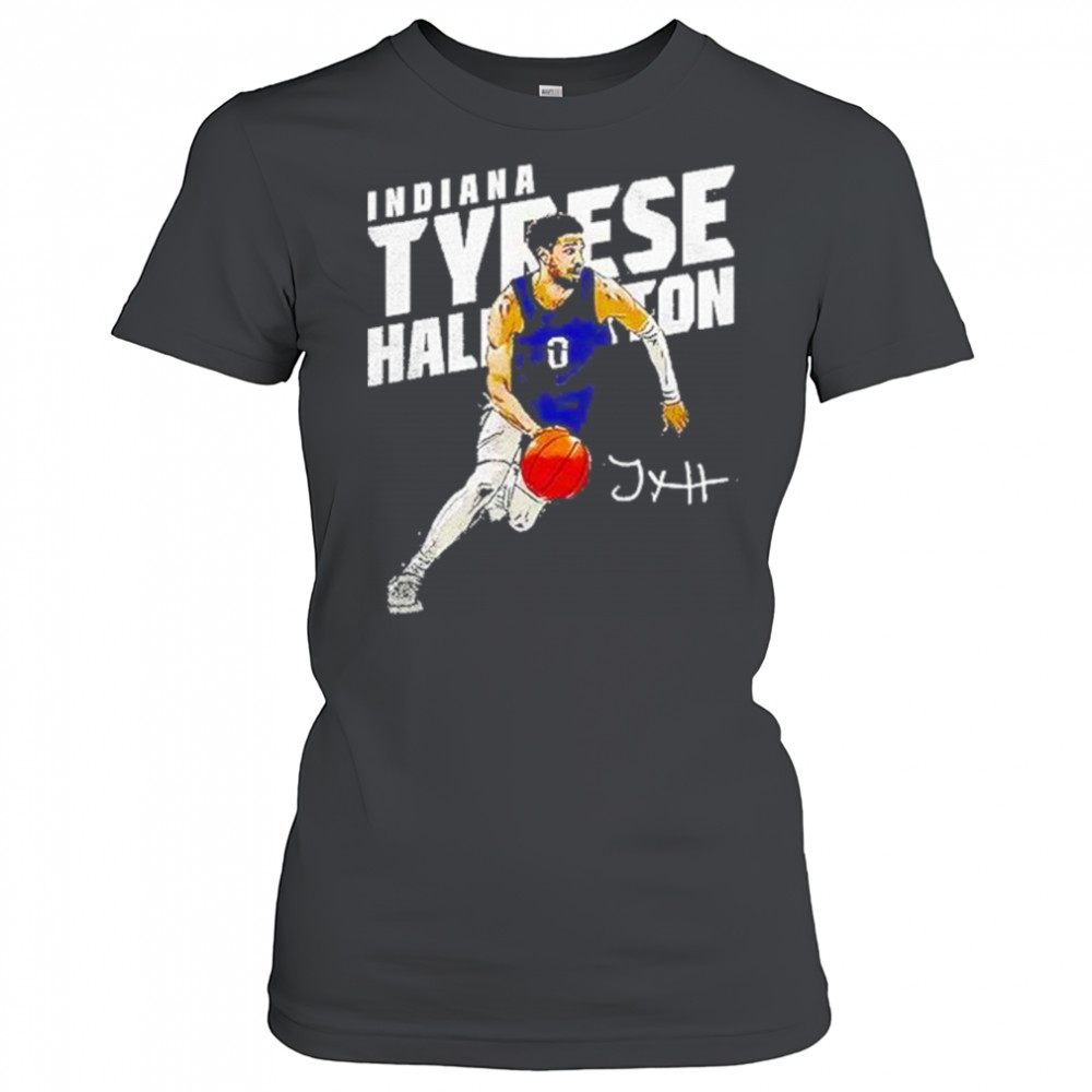 Indiana Pacers Tyrese Haliburton Basketball Player Slant Graphic Shirt Women's T-shirt