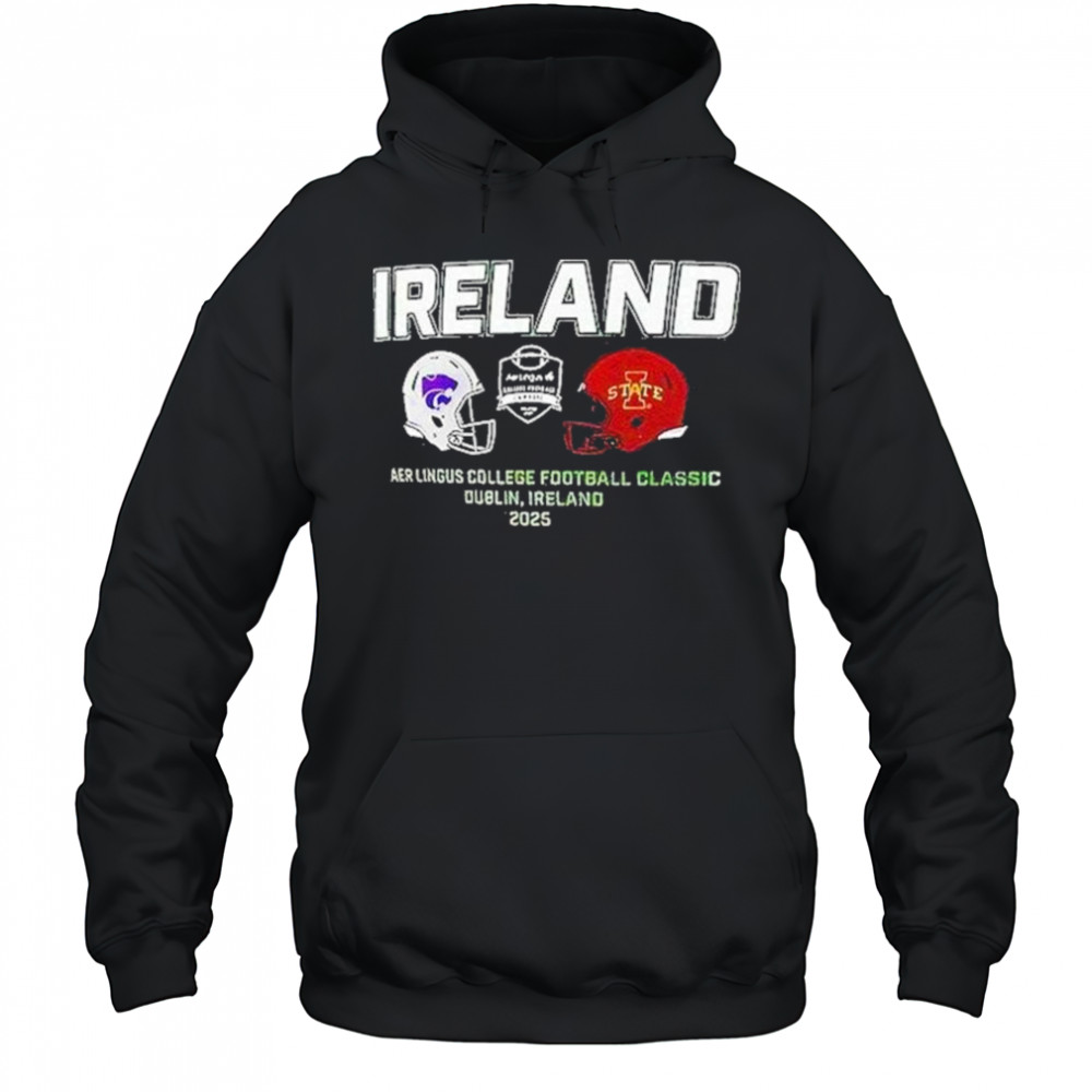 Kansas State Wildcats Vs Iowa State Cyclones Ireland Aer Lingus College Football 2025 Shirt Hoodie