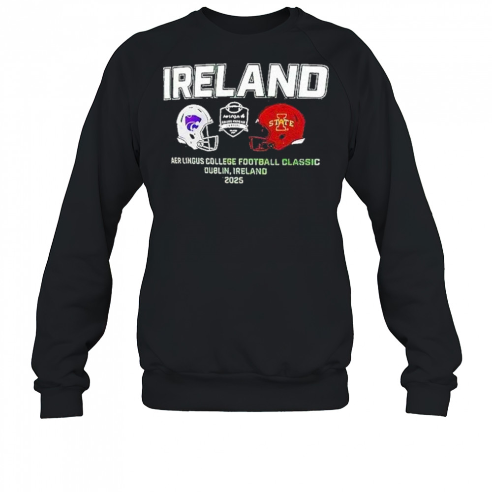 Kansas State Wildcats Vs Iowa State Cyclones Ireland Aer Lingus College Football 2025 Shirt Sweatshirt