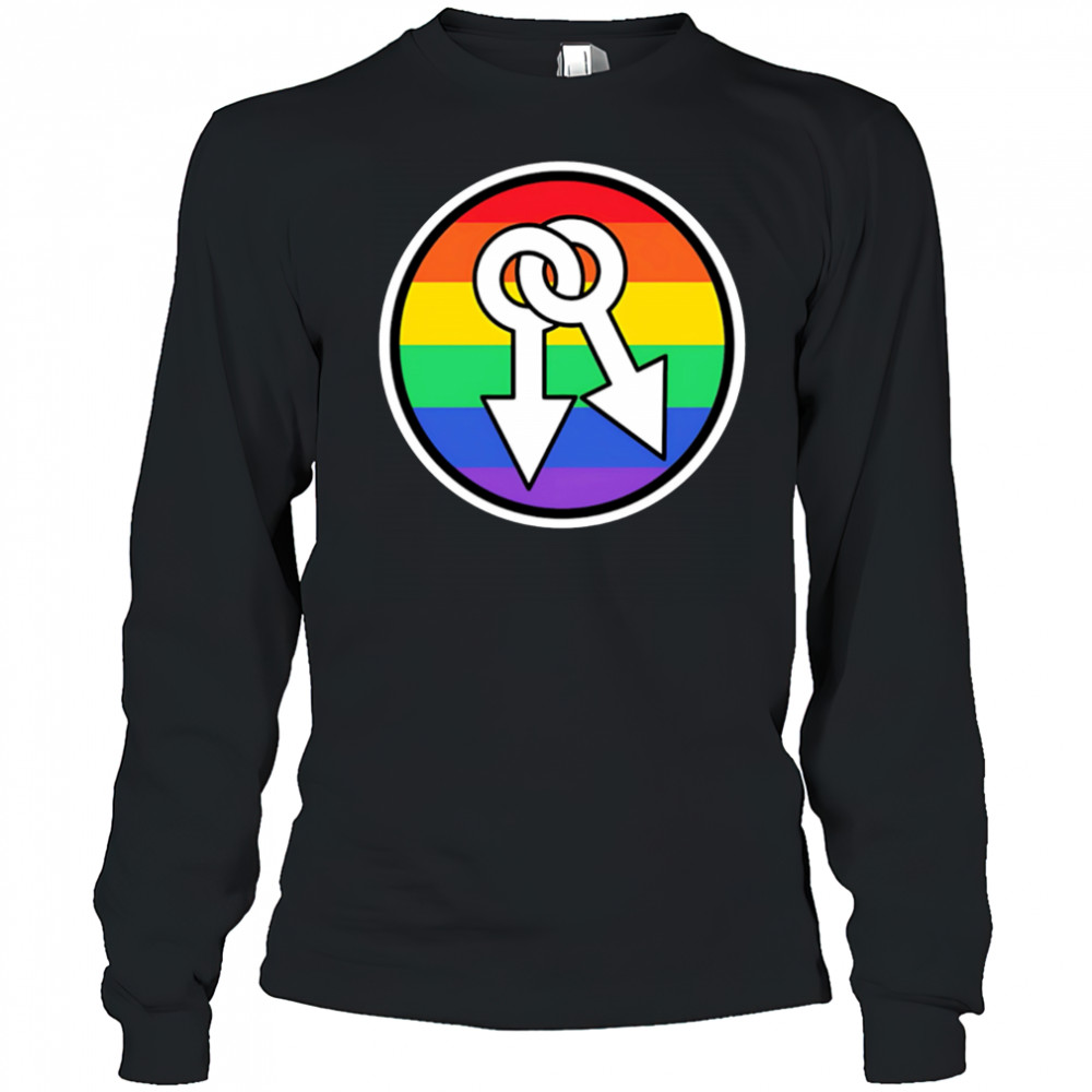 Male symbols rainbow shirt Long Sleeved