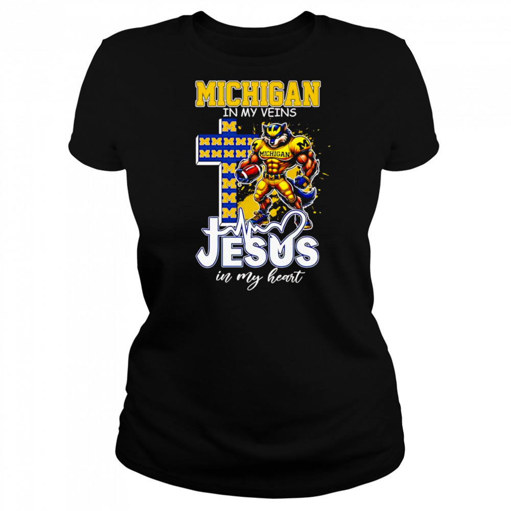 Michigan in my veins Jesus in my heart mascot shirt Women's T-shirt