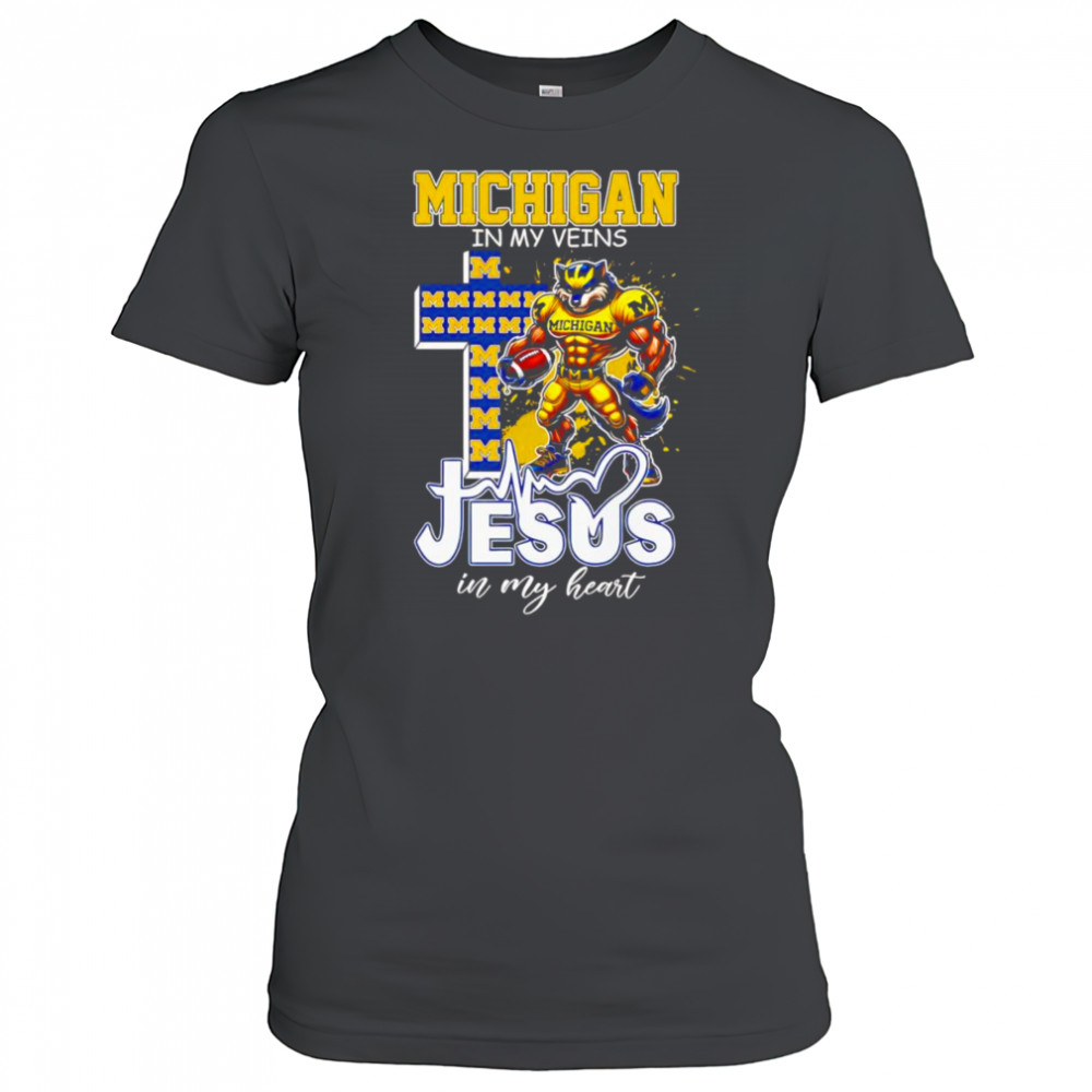 Michigan in my veins Jesus in my heart mascot shirt Women's T-shirt