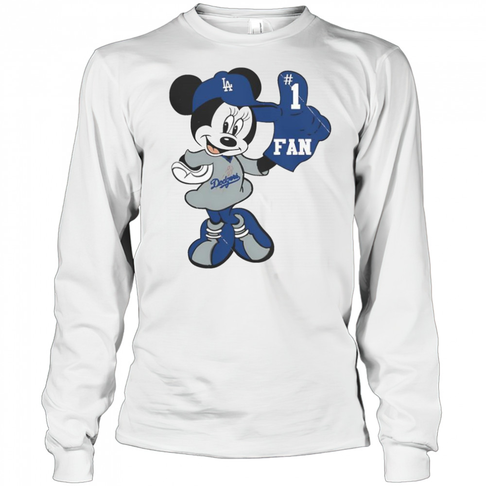 Minnie LA Dodgers Minnie Mouse Dodgers Fan Baseball T-Shirt Long Sleeved