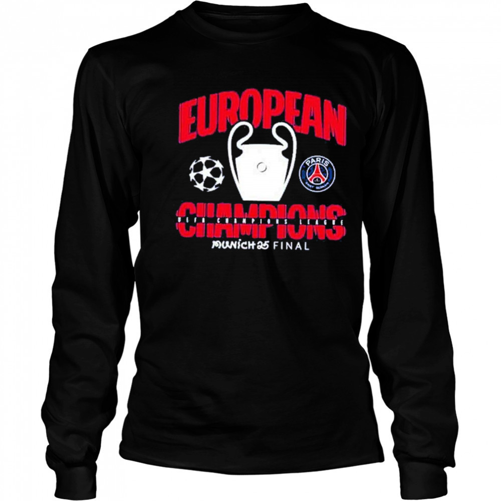 Munich 25 Final PSG UCL Champions 2025 European Champions Graphic T-Shirt Long Sleeved