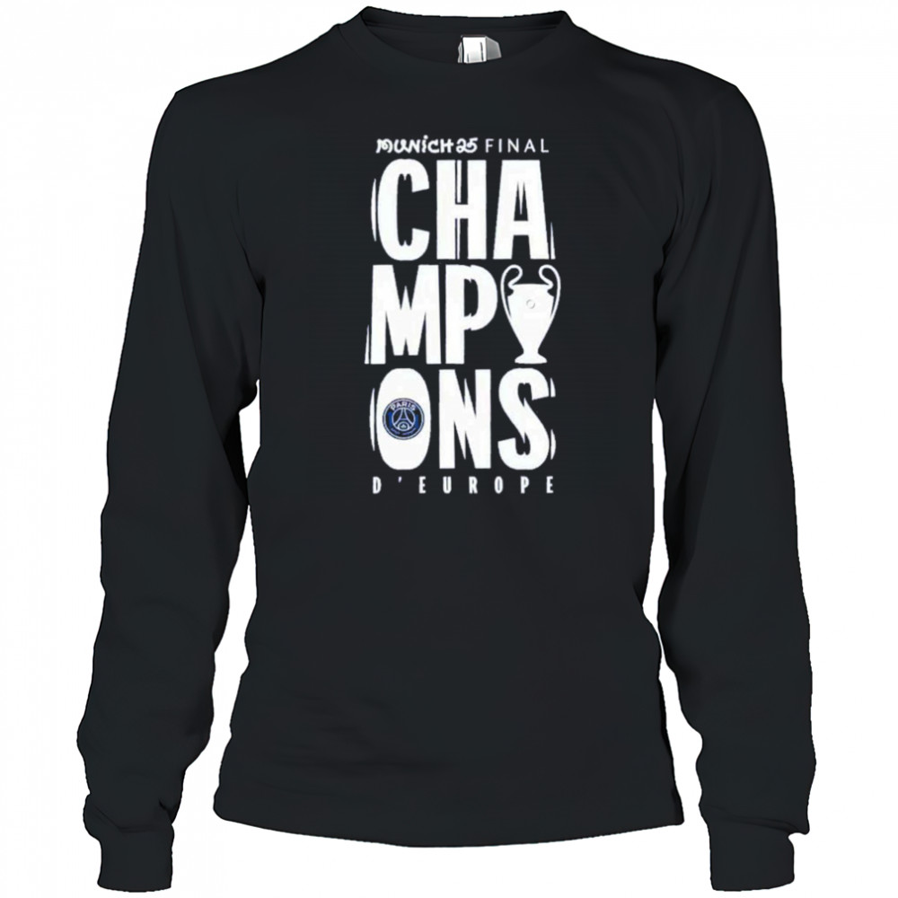 Munich 25 Final PSG UCL Champions 2025 Large Graphic T-Shirt Long Sleeved