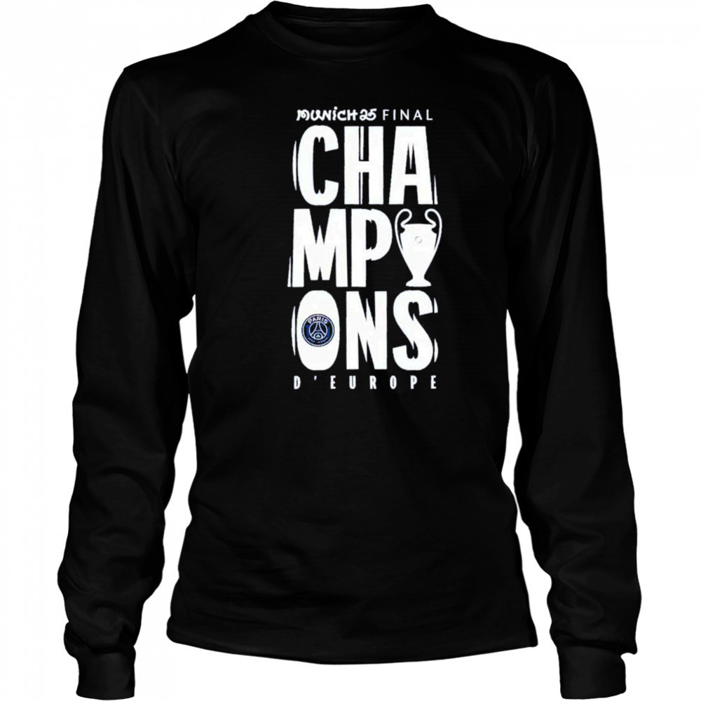 Munich 25 Final PSG UCL Champions 2025 Large Graphic T-Shirt Long Sleeved