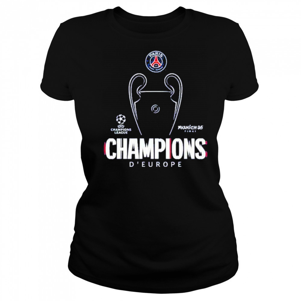 Munich 25 Final PSG UCL Champions 2025 Trophy Outline Graphic T-Shirt Women's T-shirt