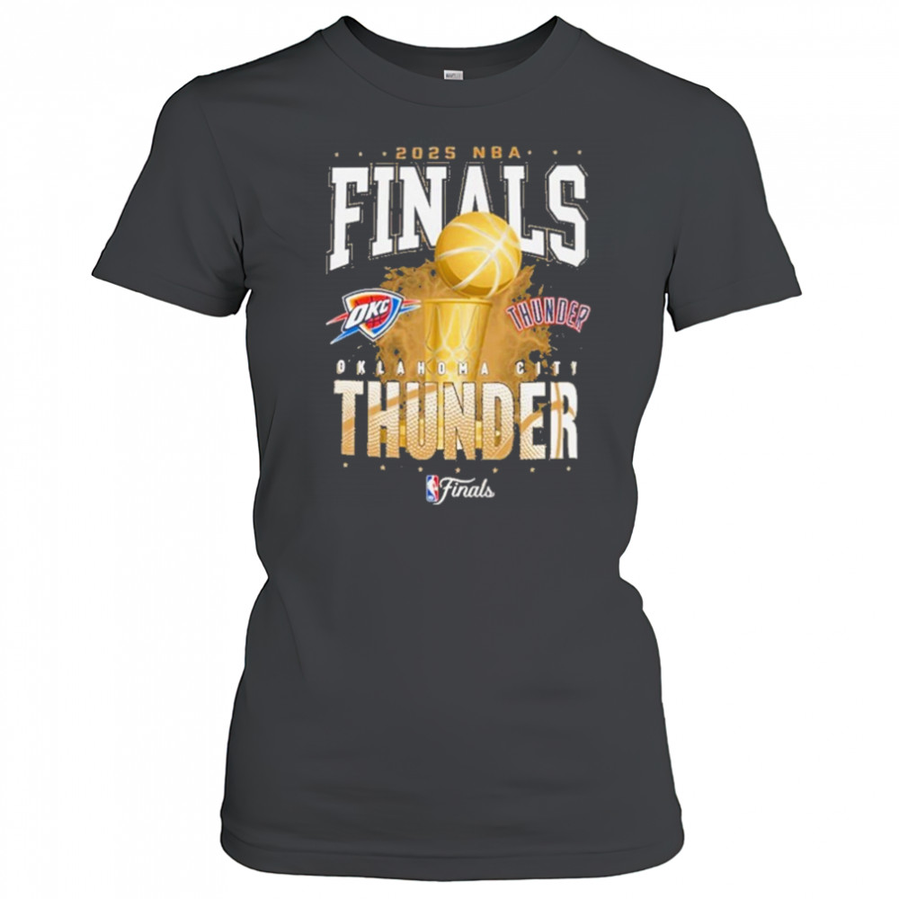 New Era Oklahoma City Thunder Black 2025 Finals Participant shirt Women's T-shirt