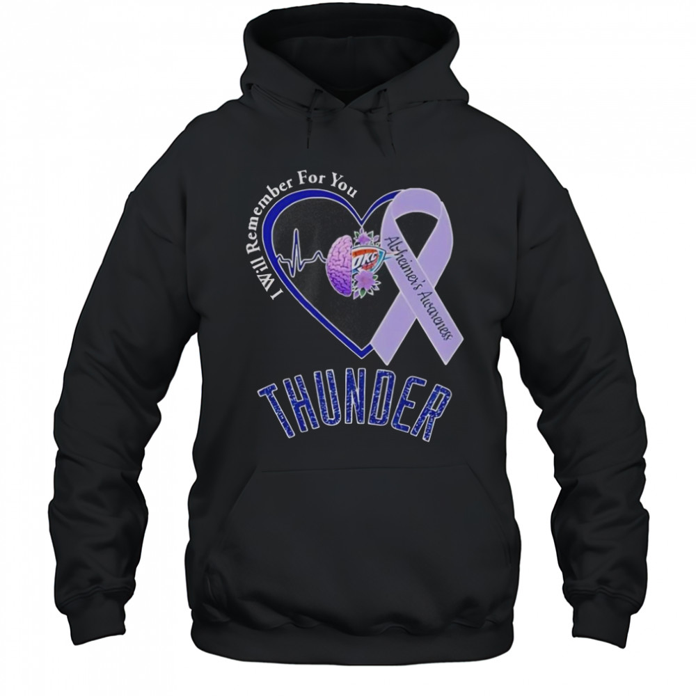 OKC Thunder I Will Remember For You Alzheimer’s Awareness Ribbon T-Shirt Hoodie