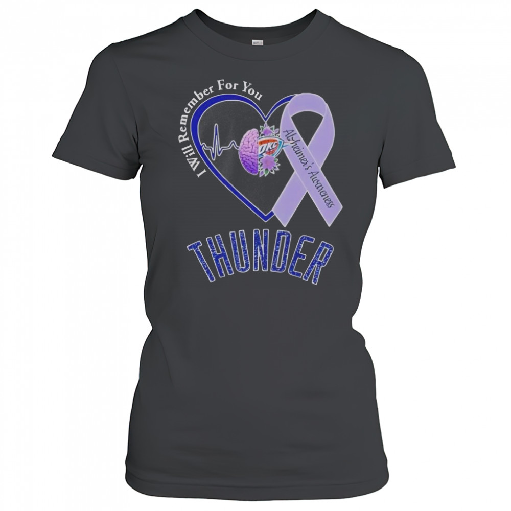 OKC Thunder I Will Remember For You Alzheimer’s Awareness Ribbon T-Shirt Women's T-shirt