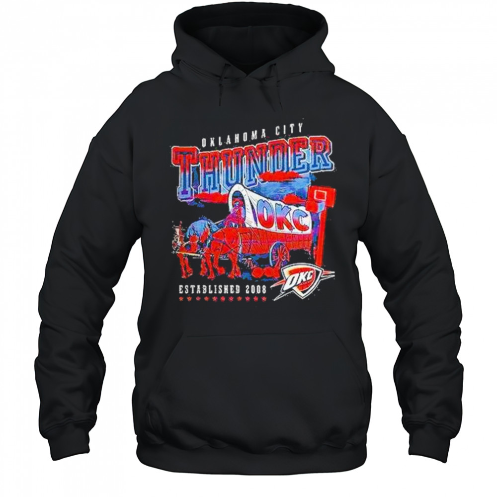 Oklahoma City Thunder Covered Wagon Western Basketball Style Shirt Hoodie