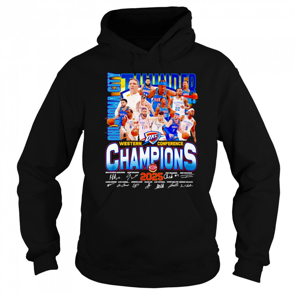 Oklahoma City Thunder Western Conference Champions 2025 signature shirt Sweatshirt
