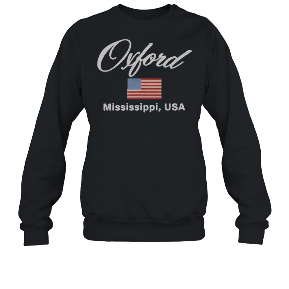 Ole Miss Oxford Vintage Flag Embroidered T-Shirt Sweatshirt