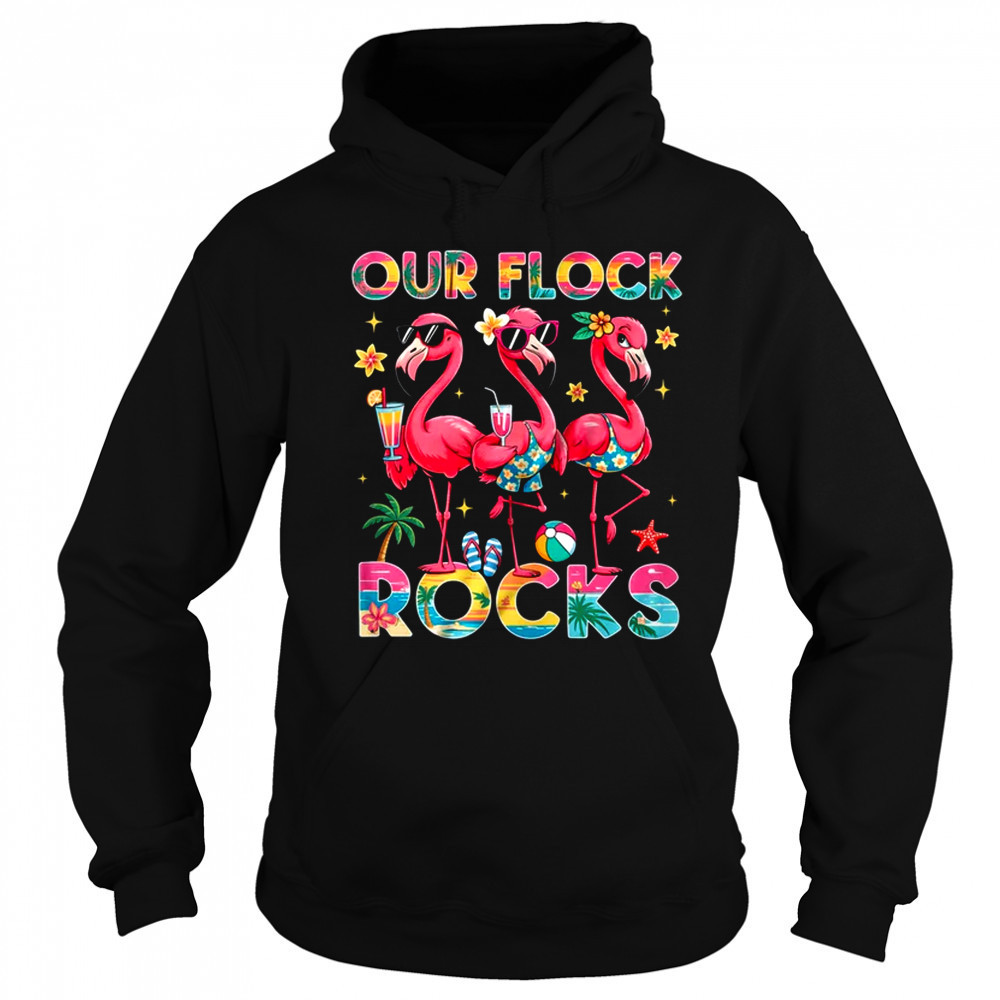 Our Flock Rocks Flamingo Summer Vacation Family Matching shirt Sweatshirt