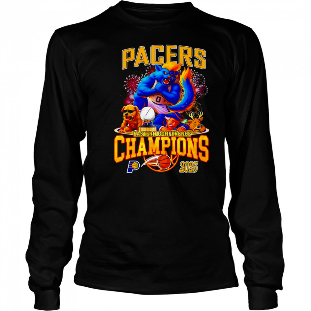 Pacers Eastern Conference Champions 2025 mascot shirt Long Sleeved