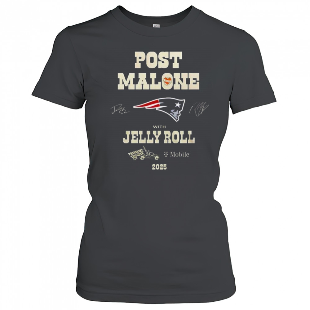Post Malone With Jelly Roll Big Ass Stadium Tour 2025 New England Patriots Shirt Women's T-shirt