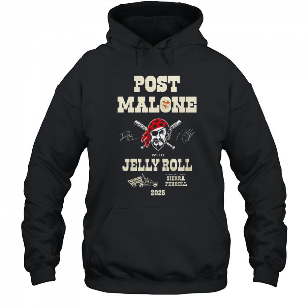 Post Malone With Jelly Roll Big Ass Stadium Tour 2025 Pittsburgh Pirates Shirt Hoodie