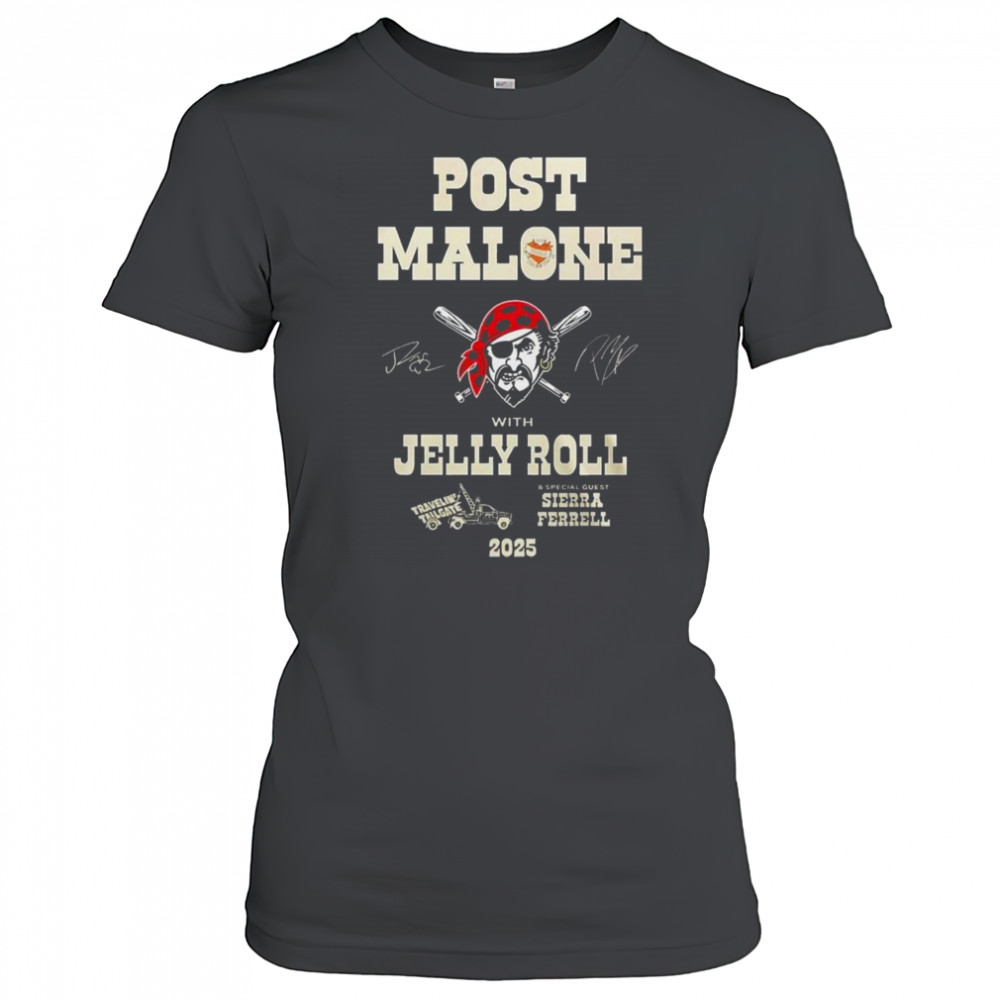Post Malone With Jelly Roll Big Ass Stadium Tour 2025 Pittsburgh Pirates Shirt Women's T-shirt