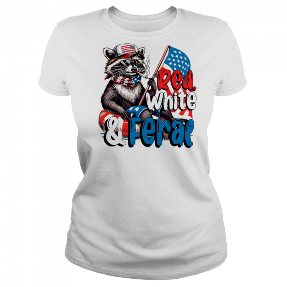 Red White And Feral Baby Raccoon shirt Women's T-shirt