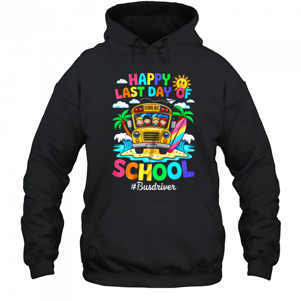 Retro Last Day Of School End Of School Bus Driver We Out shirt Hoodie