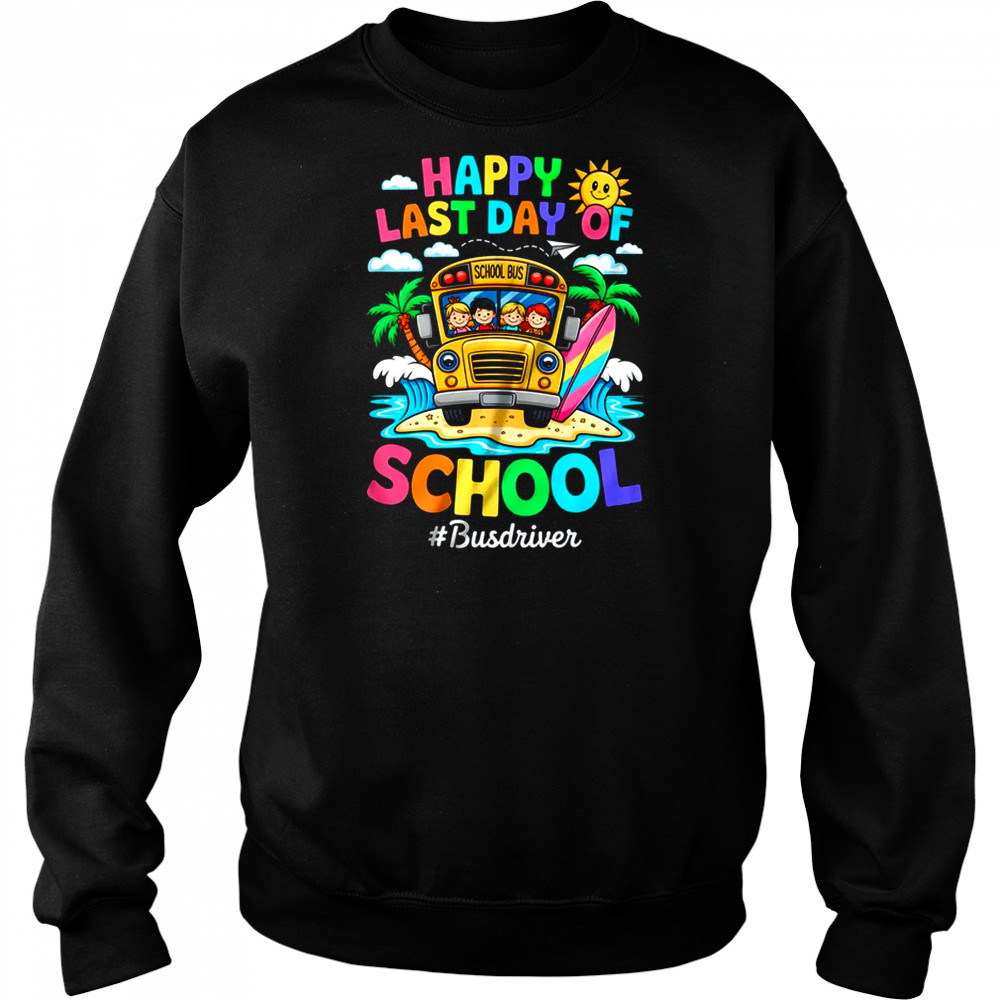 Retro Last Day Of School End Of School Bus Driver We Out shirt Hoodie