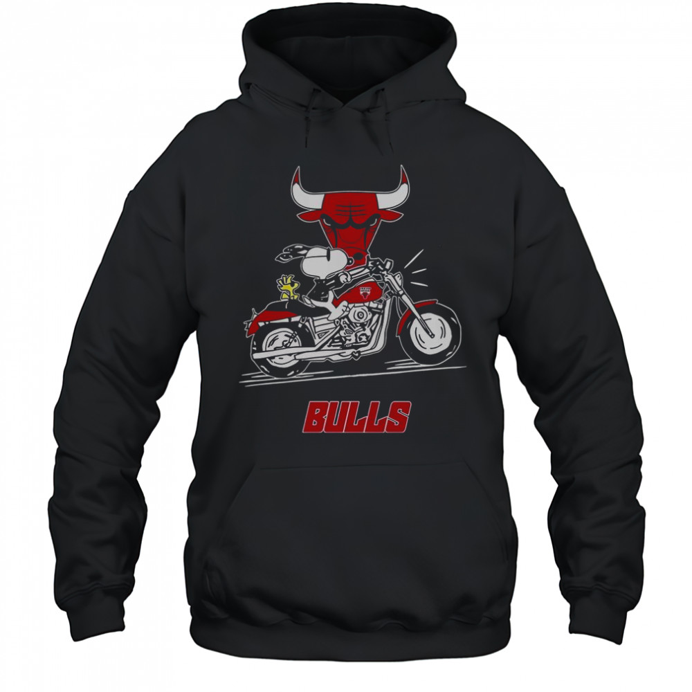 Snoopy And Woodstock Driving Motorbike Chicago Bulls T-Shirt Hoodie