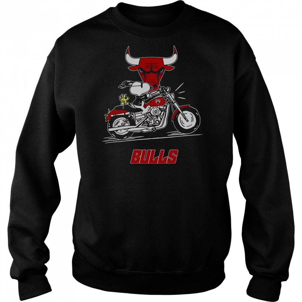 Snoopy And Woodstock Driving Motorbike Chicago Bulls T-Shirt Hoodie